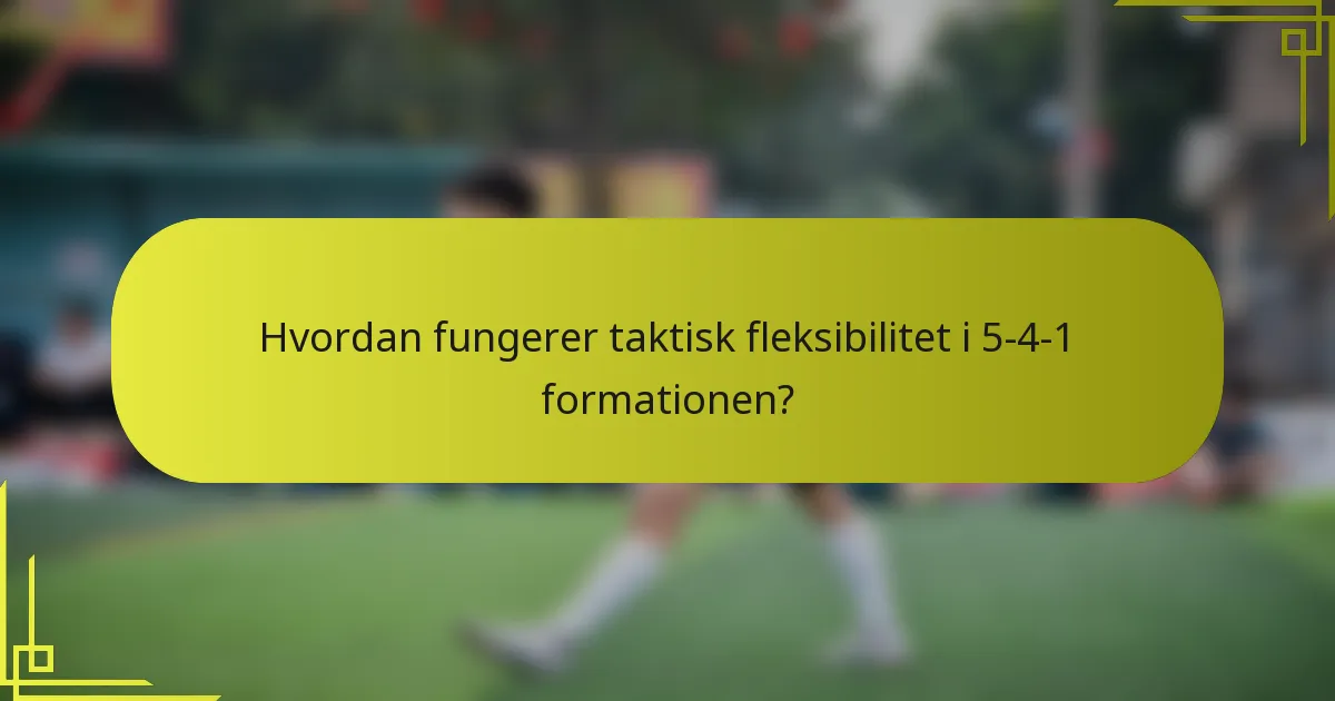 Hvordan fungerer taktisk fleksibilitet i 5-4-1 formationen?