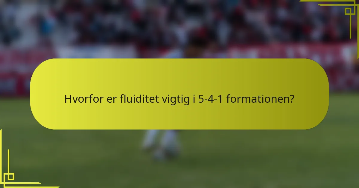 Hvorfor er fluiditet vigtig i 5-4-1 formationen?